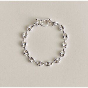 LOUIS ABEL Faba Silver Bean Chain Bracelet NEW XS $190